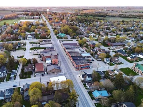 Drone shot of town